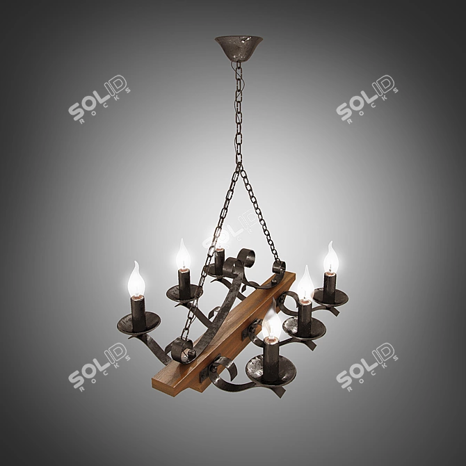 Vintage Copper Pendant Light 3D model image 2