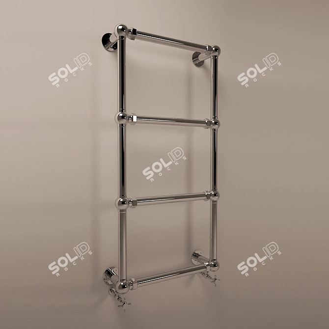 Luxury White Gold Heated Towel Rail 3D model image 1