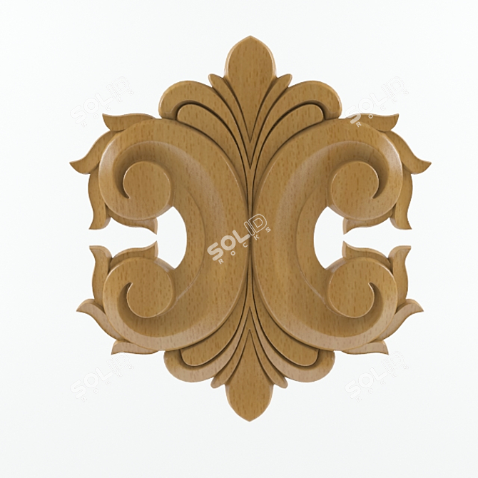 Elegant Wooden Fregi Ornamentali 3D model image 1