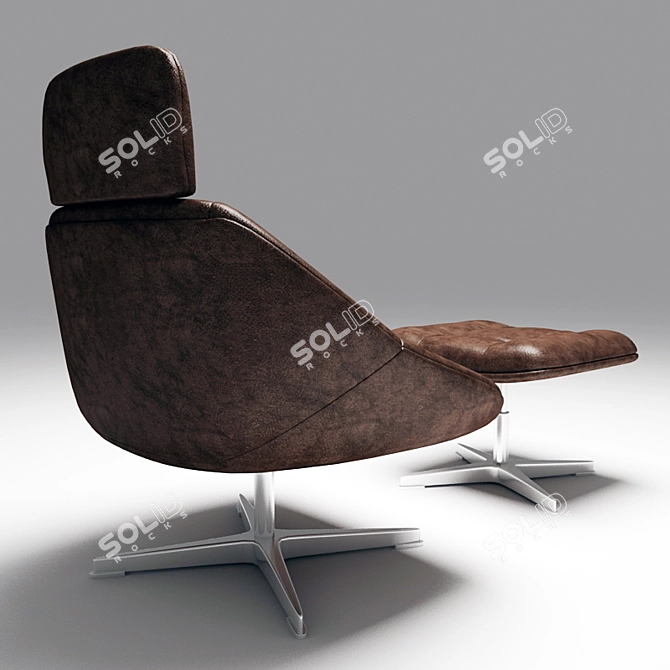 Elegant Chair with Ottoman 3D model image 2