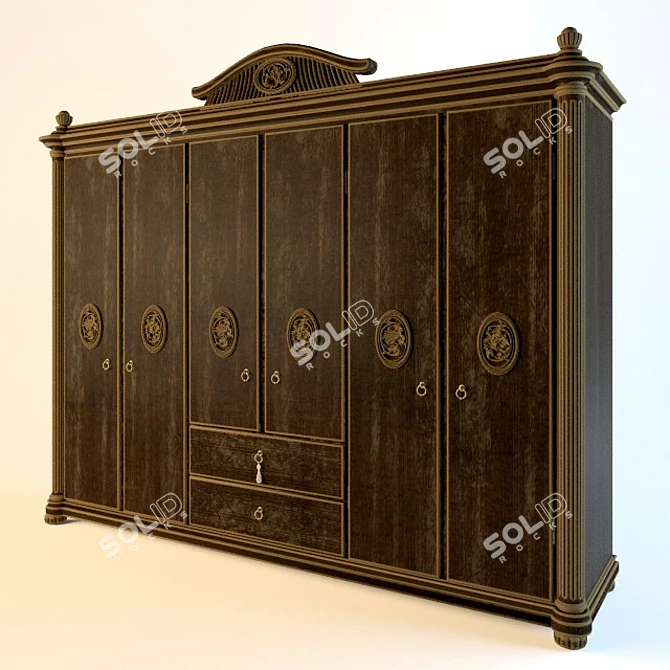 Modern Wooden Cupboard 3D model image 1