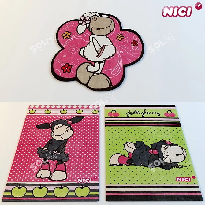 Lovely NICI Acrylic Carpets - Set of 2 3D model image 1