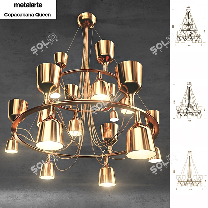 Copacabana Queen Chandelier: Elegant and Grand 3D model image 1