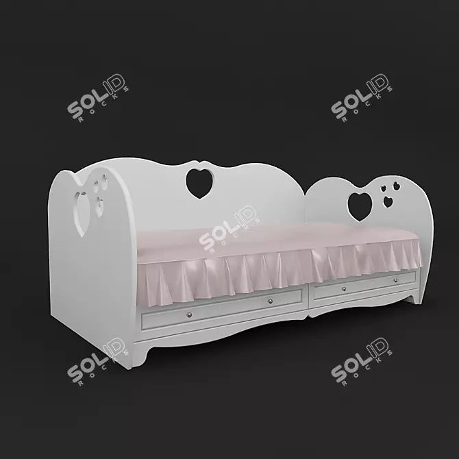 Heartwarming Kids Bed 3D model image 1