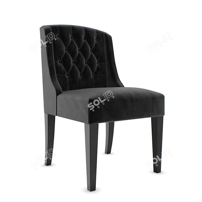 Elegant Black Linen Chair: Lancaster 3D model image 1