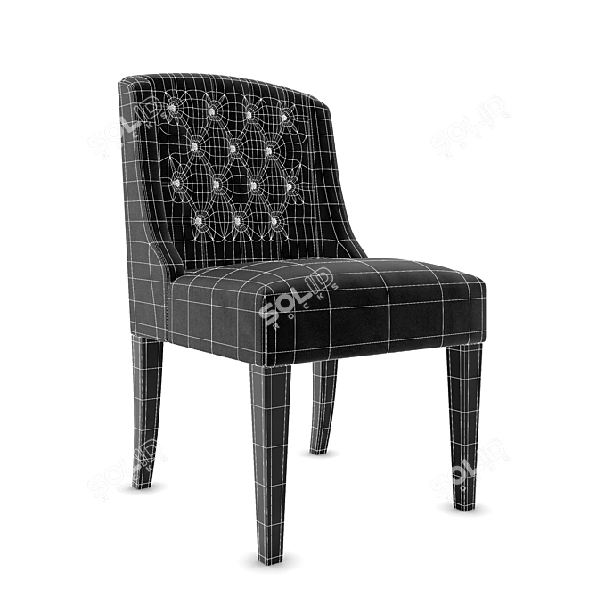 Elegant Black Linen Chair: Lancaster 3D model image 2