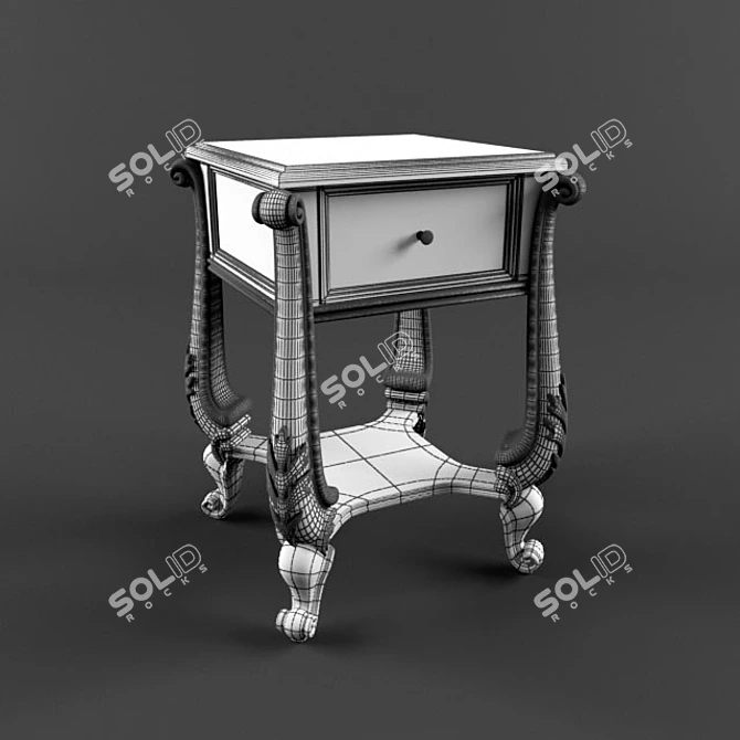 Elegant Volpi Boemia Bedside Table 3D model image 2