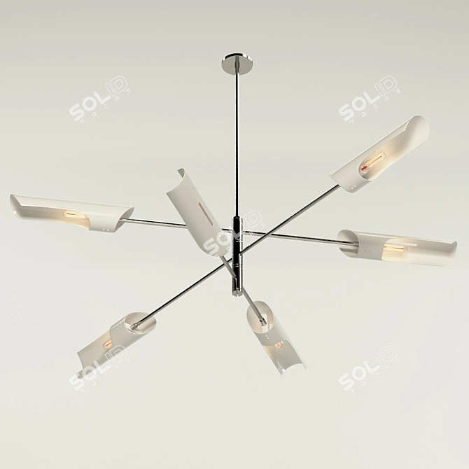 Minimalist Cross Chandelier by Torroja 3D model image 1