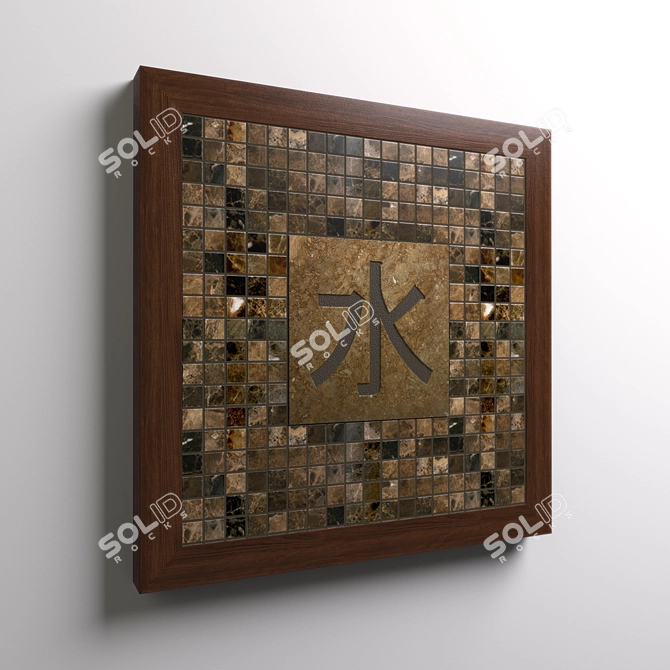 Japanese Water Mosaic Panel 3D model image 1