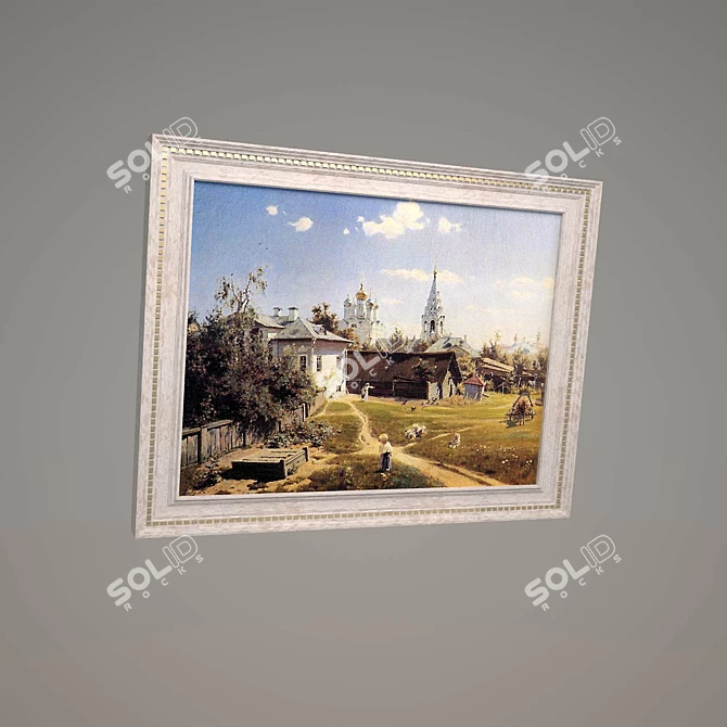 Moscow Courtyard Painting by Vasily Polenov 3D model image 1
