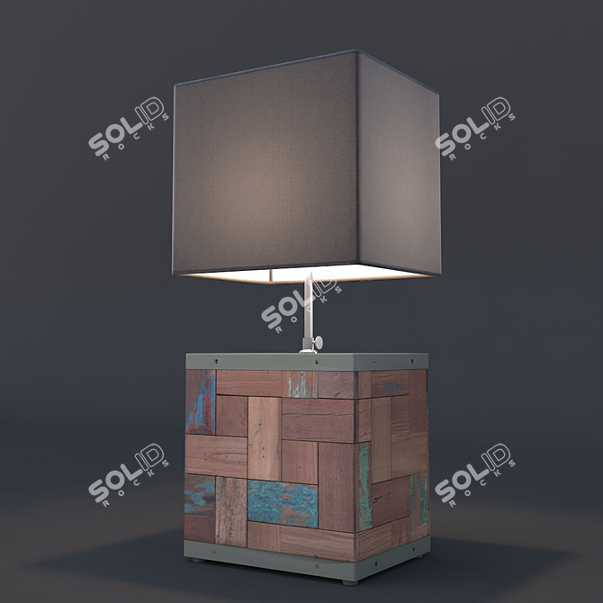 Teak Street Table Lamp 3D model image 1