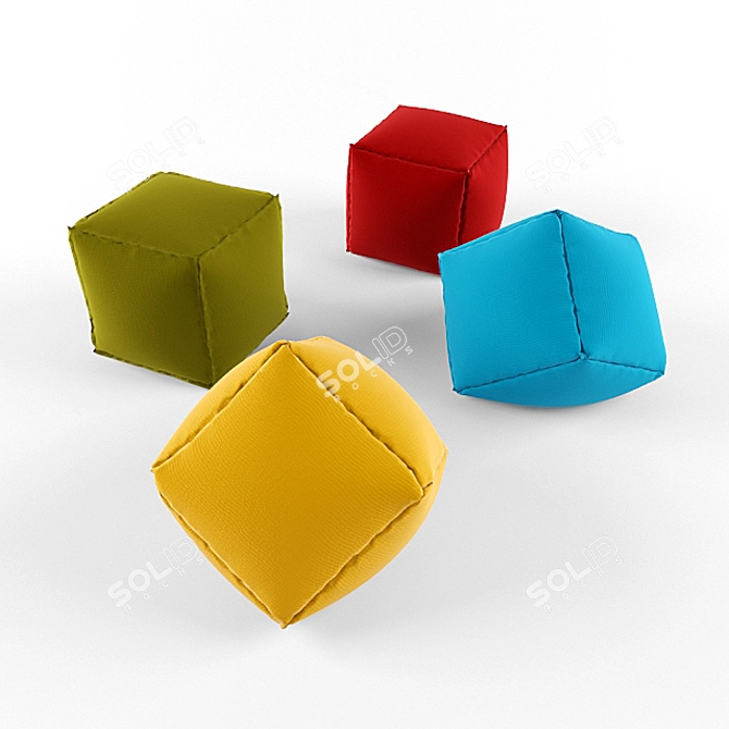 Title: Cube Pillows: Uniquely Designed VRay Textured Cushions 3D model image 1