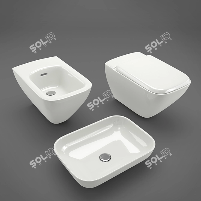 Luxury Bidet Toilet Sink 3D model image 1