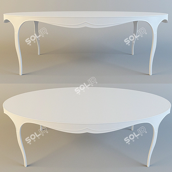 Elegant Oak Dining Table 3D model image 1