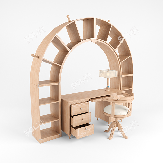 GOLDLINE ONDA Desk Set 3D model image 1