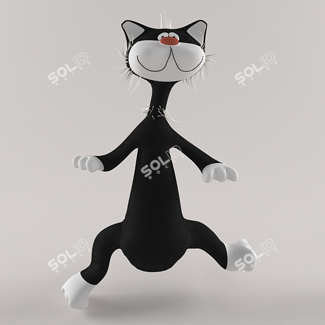 Cuddly Plush Cat Toy 3D model image 1