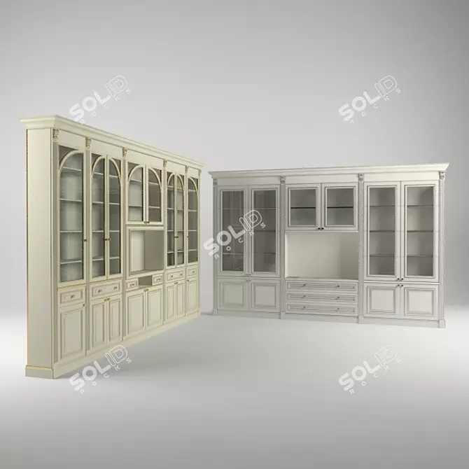 Sleek Storage Solution 3D model image 1