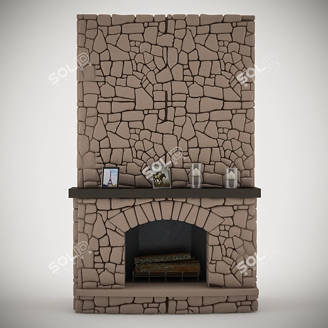 Shale Style Home Fireplace 3D model image 1