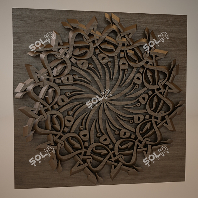 Arabic Letters 3D Wall Panel 3D model image 1