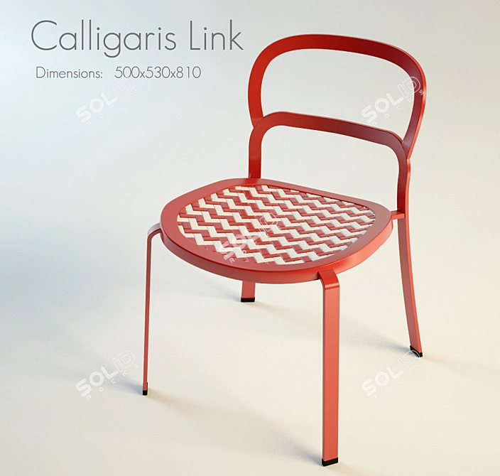 Sleek Stackable Chair: Calligaris Link 3D model image 1