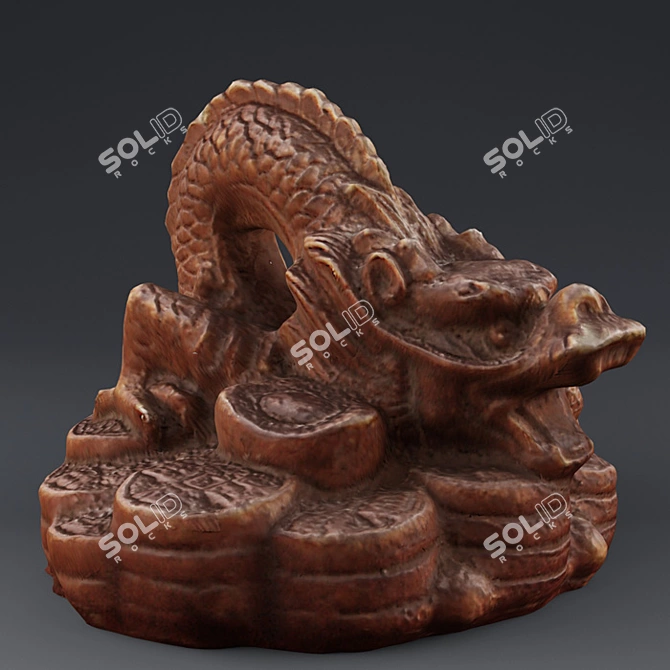 Mystic Terracotta Dragon Statue 3D model image 1