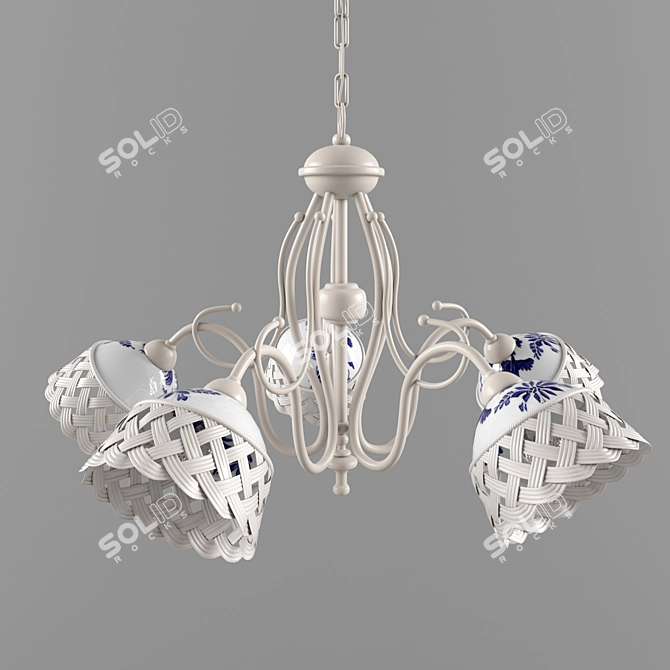 Elegant Provençal Ferroluce Chandelier 3D model image 1