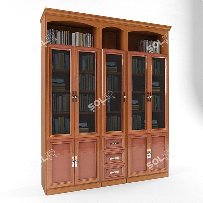 Modern 3-Section Cupboard 3D model image 1