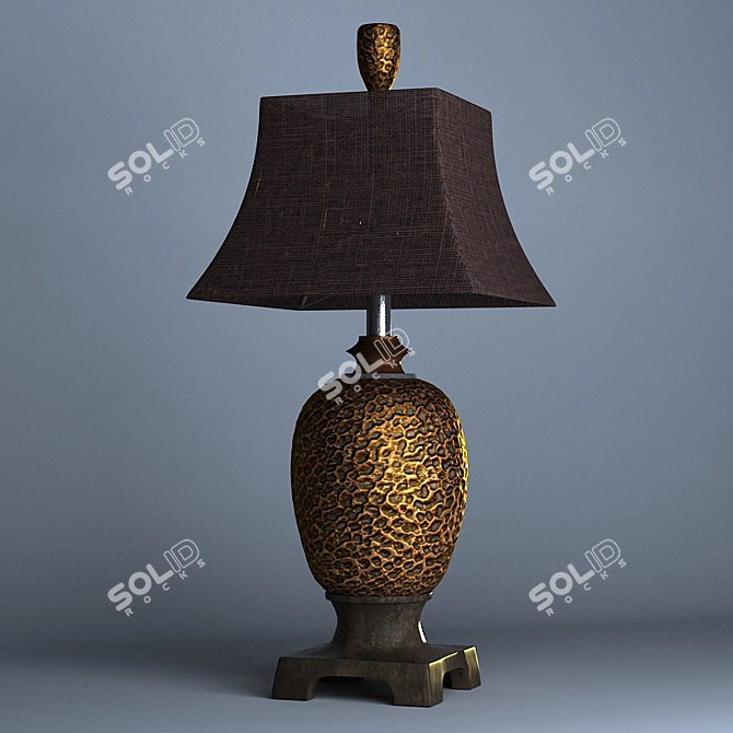 Elegant Bronze Table Lamp 3D model image 2