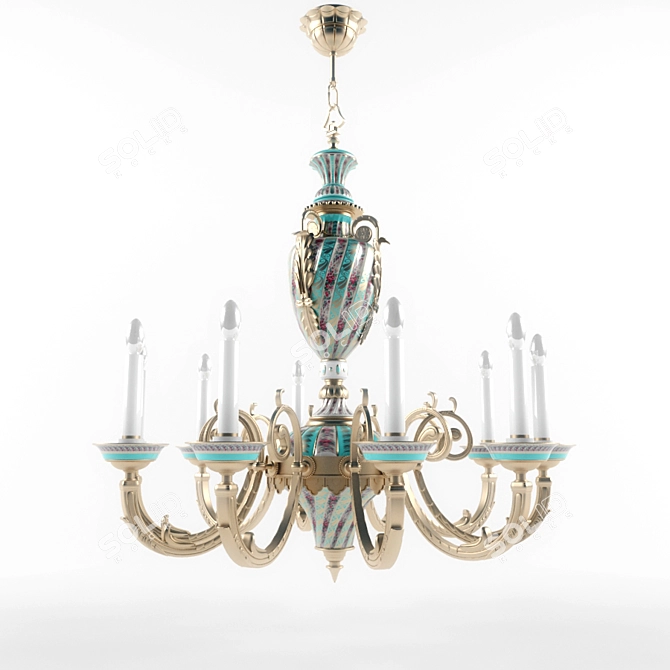 Elegant Crystal Chandelier 3D model image 1