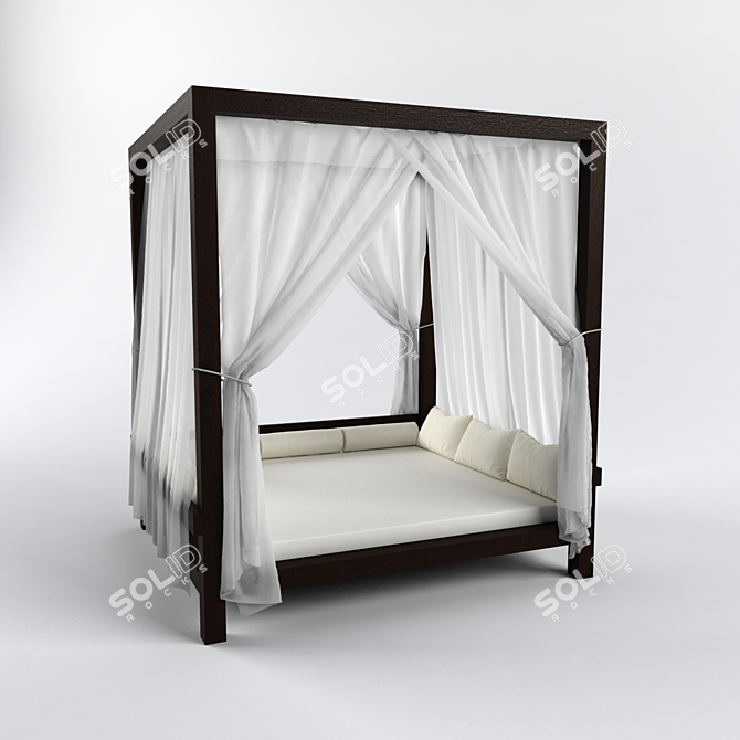 Beach Bed Gazebo: Portable and Stylish 3D model image 1