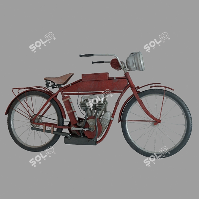 Vintage Indian Motorcycle 1912 3D model image 2