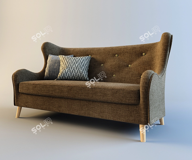 Cozy Two-Seater Sofa 3D model image 1