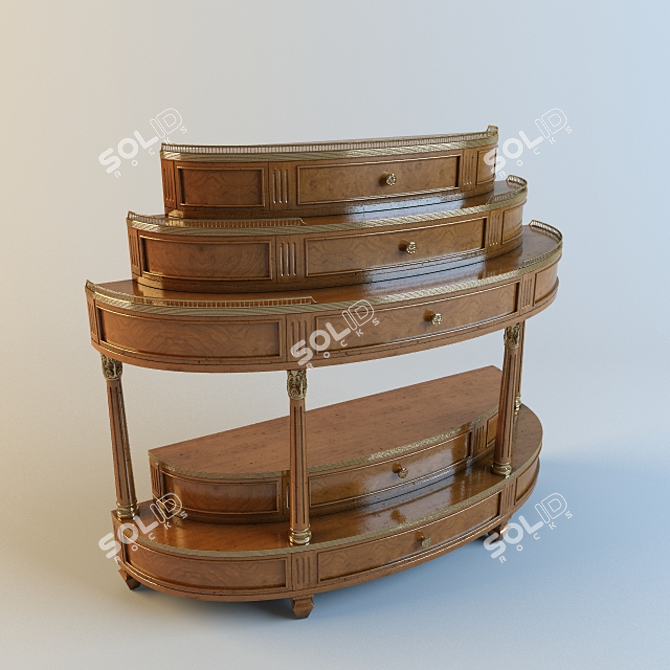 Elegant Demi Luna Console 3D model image 1