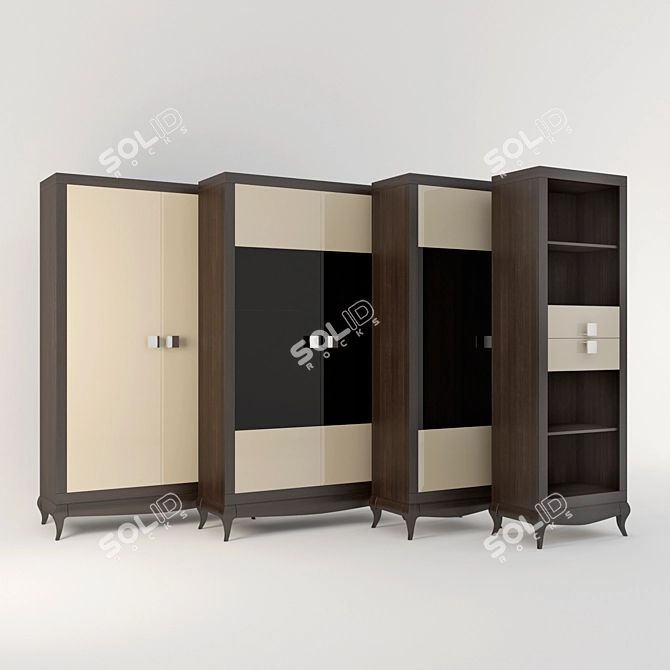 Modern Laviano Display Cabinet Set 3D model image 1