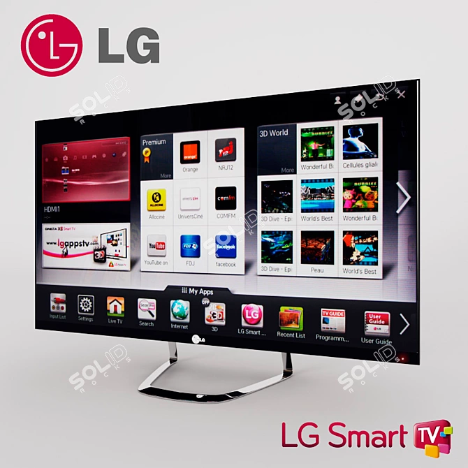 LG Smart TV 42LM760T Slim: Ultimate Smart Entertainment 3D model image 1