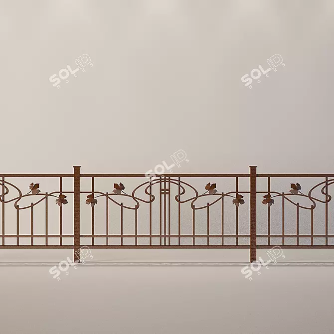  Custom Forged Fence 3D model image 1