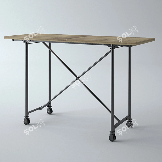 Sleek 64" Flatiron Bar 3D model image 1