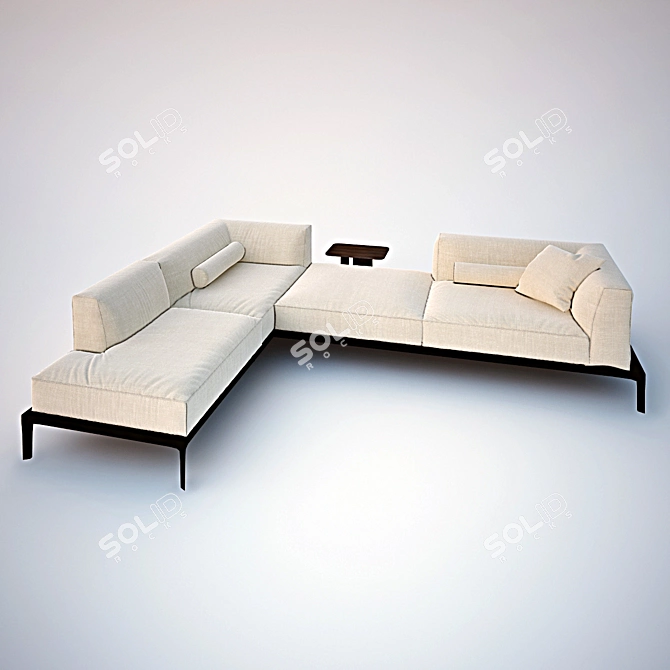 Sleek Modern Sofa: V-Ray Materials 3D model image 1
