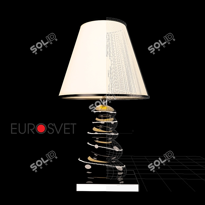 Elegant Black Table Lamp 3D model image 1