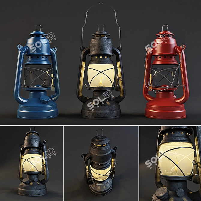 Expedition Oil Lamp 3D model image 1