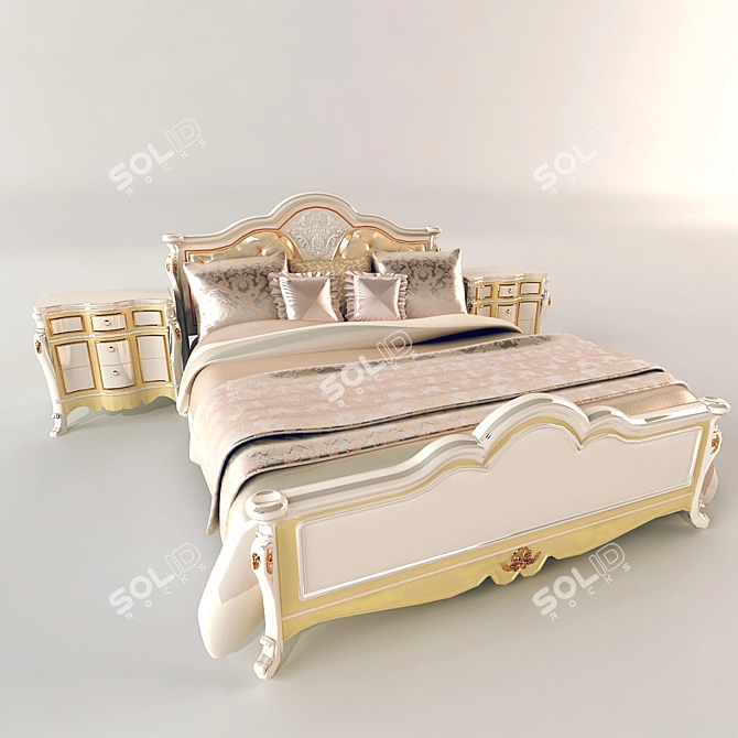 Oriental Empress-6126 Bed: Exquisite & Elegant 3D model image 1