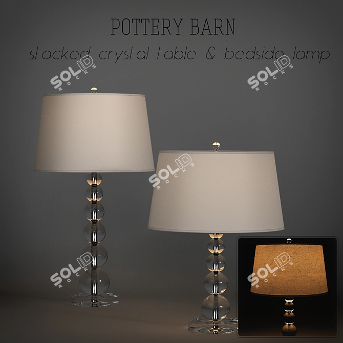 Crystal Elegance Table Lamp 3D model image 1