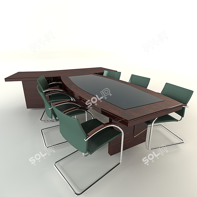 Executive Negotiation Desk 3D model image 1