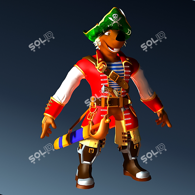 Bright Pirate Toy - Enhance Kids Play 3D model image 1