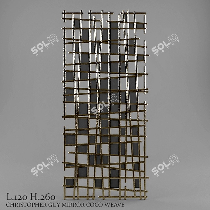 Luxury Coco Weave Mirror 3D model image 1