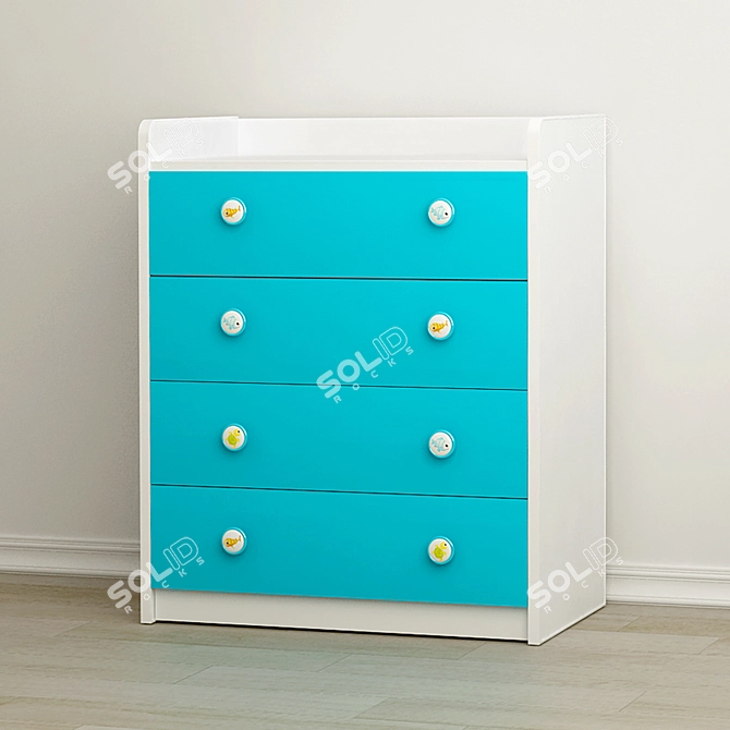 Ocean-inspired Chest of Drawers by Cilek 3D model image 1