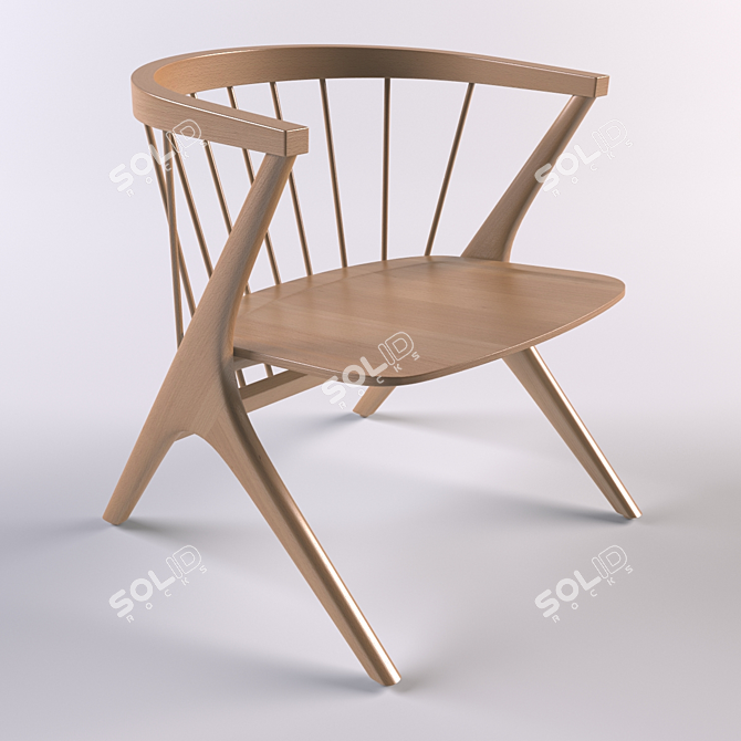Modern Soren Lounge Chair: Stylish and Comfortable 3D model image 1