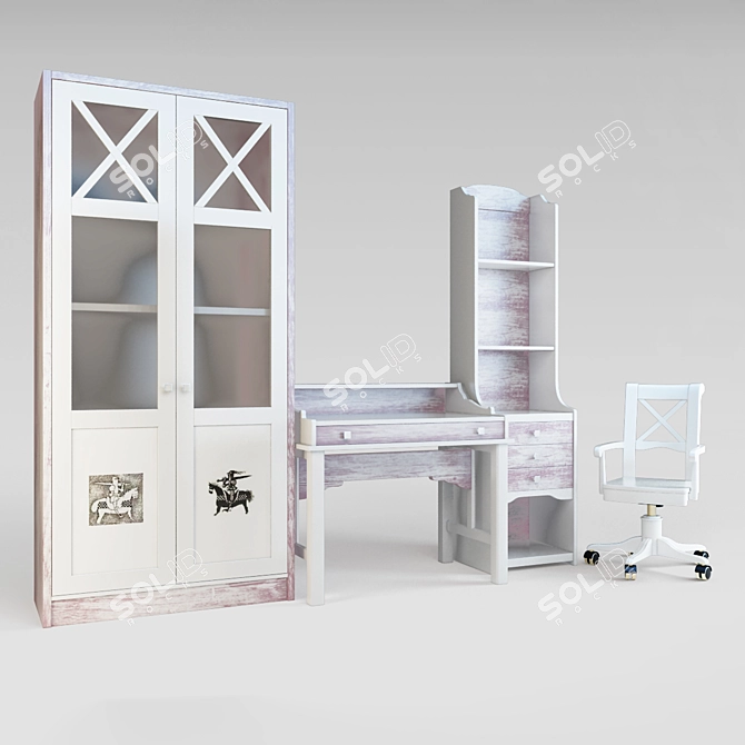 Kids' Furniture Set 3D model image 1