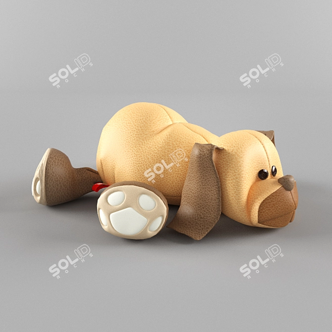 Cozy Faux Fur Puppy Plush 3D model image 1