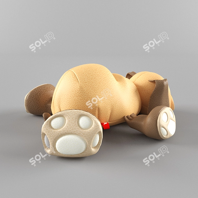 Cozy Faux Fur Puppy Plush 3D model image 2